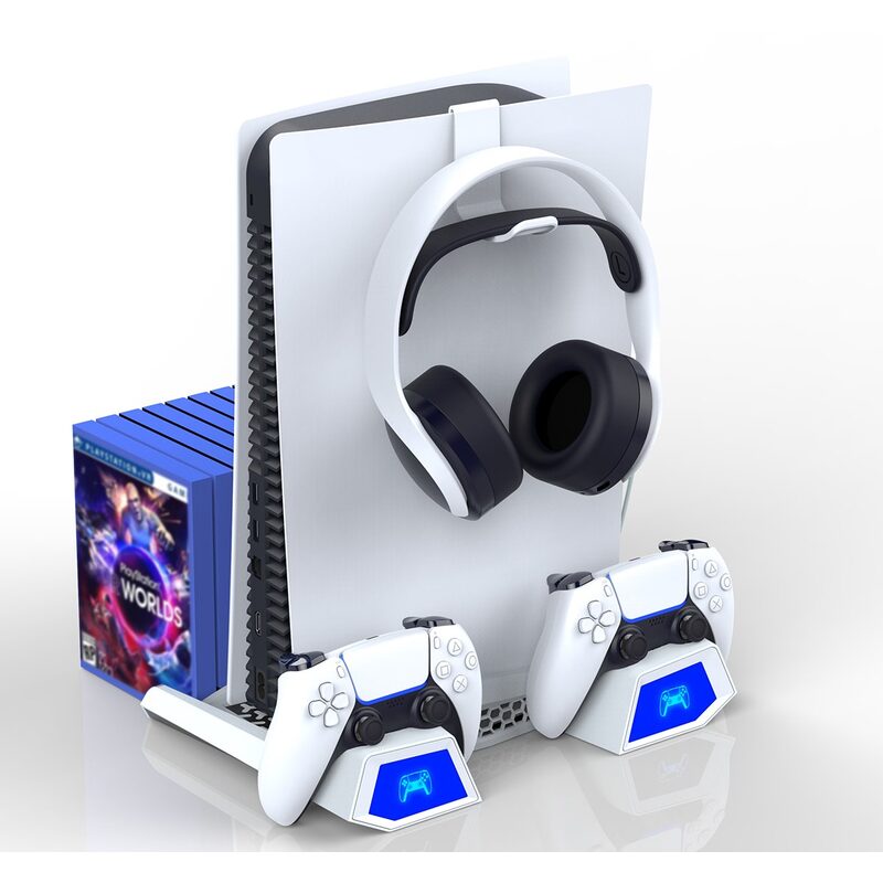 Herní ovladač iPega P5023A nabíjecí stanice s chlazením pro PS5 White