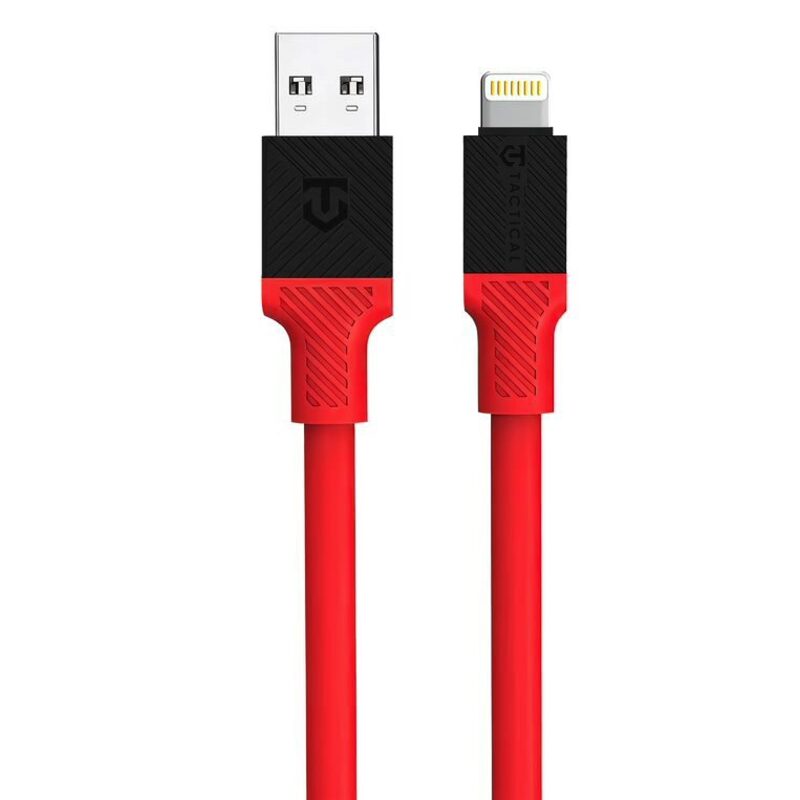 USB datový kabel Tactical Fat Man Cable USB-A/Lightning 60W 1m červený
