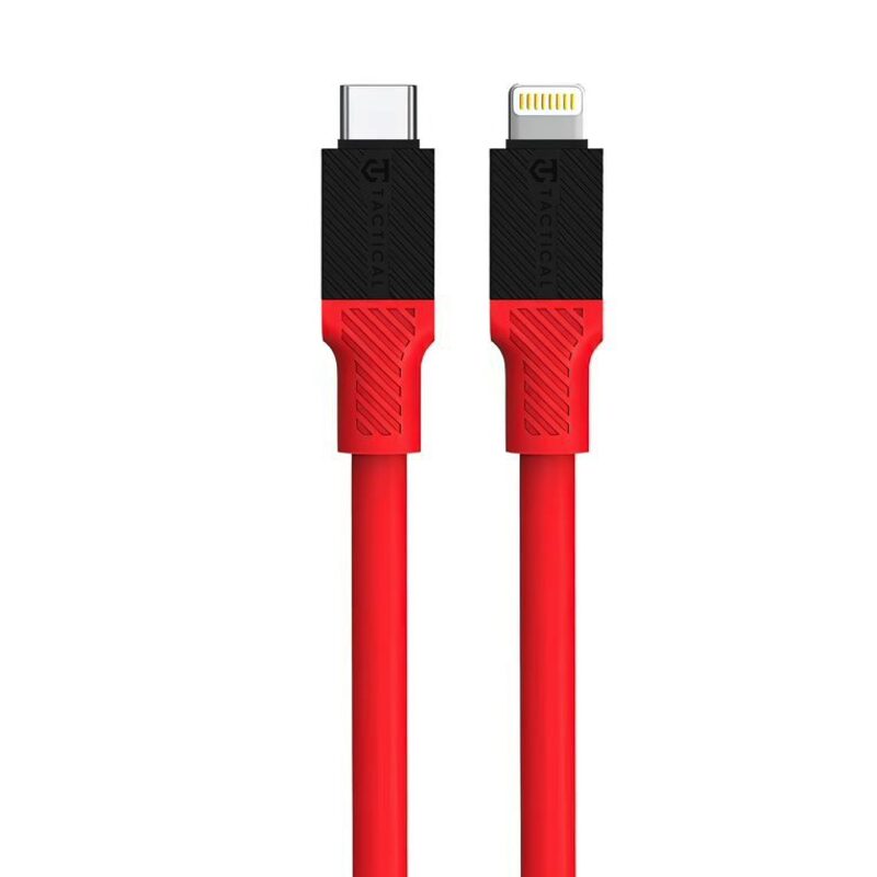 Levně USB datový kabel Tactical Fat Man Cable USB-C/Lightning 60W 1m červený