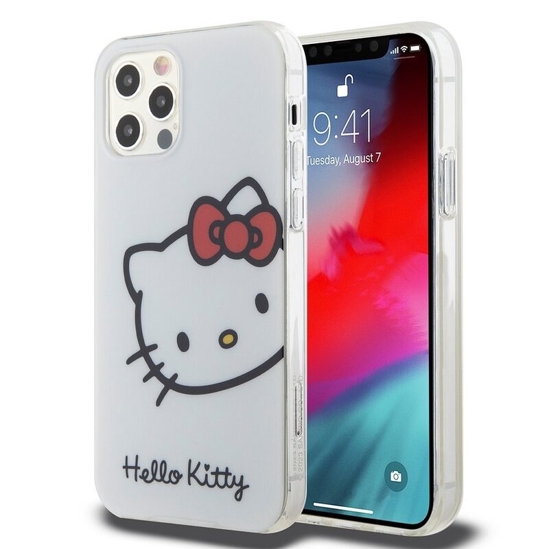 Levně Pouzdro Hello Kitty IML Head Logo zadní kryt pro Apple iPhone 12, iPhone 12 PRO White