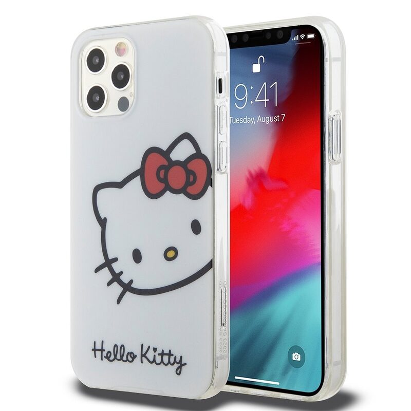 Pouzdro Hello Kitty IML Head Logo zadní kryt pro Apple iPhone 12, iPhone 12 PRO White