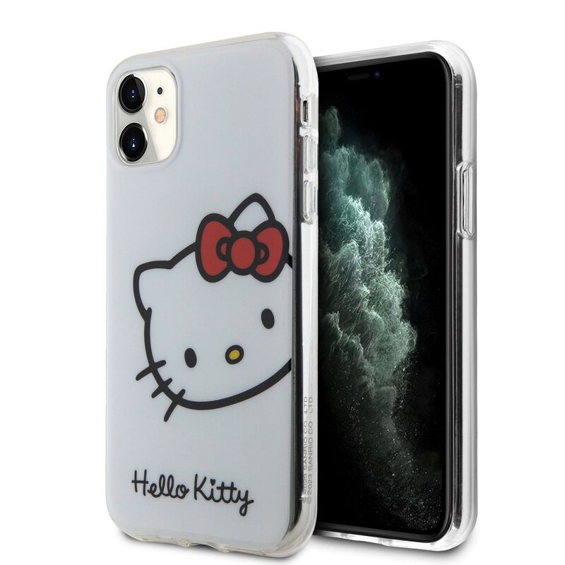 Levně Pouzdro Hello Kitty IML Head Logo zadní kryt pro Apple iPhone 11 White