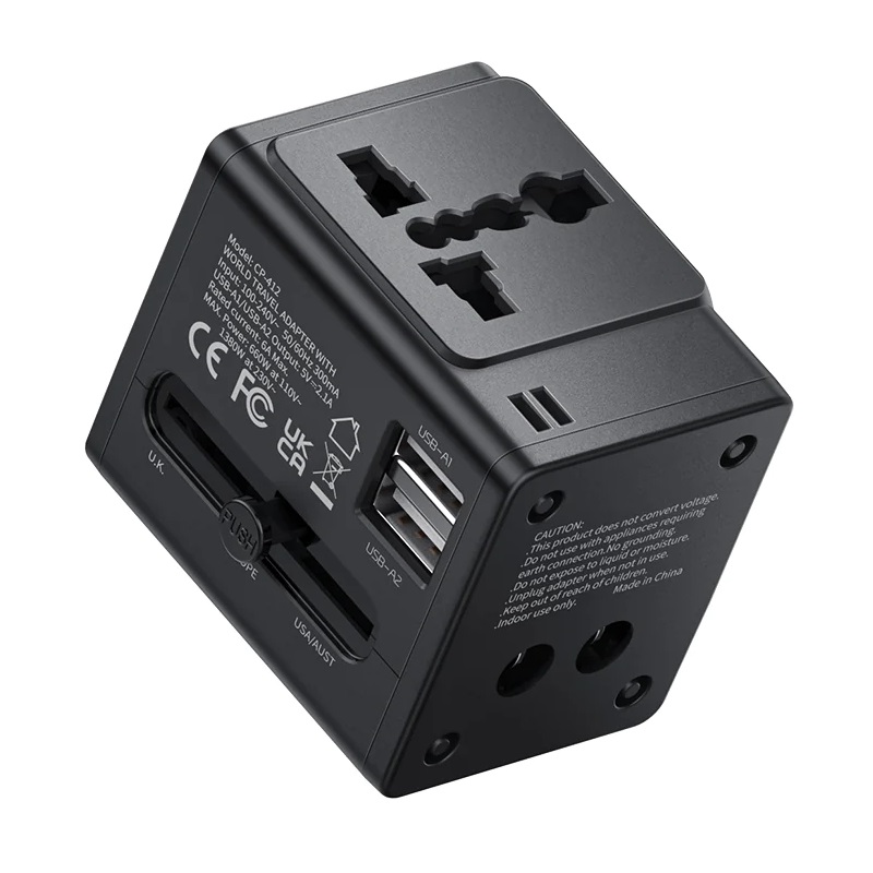 Nabíječka cestovní adapter multifunkční McDodo PTP 12W EU/UK/USA/AUS/China Black