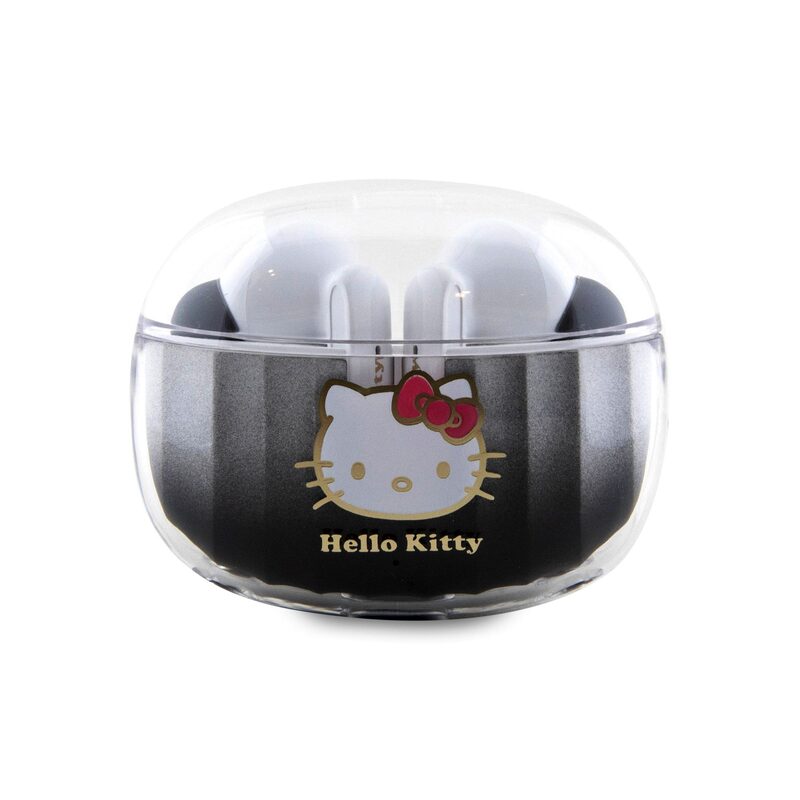 Levně Sluchátka Bluetooth Hello Kitty True Wireless Kitty Head Logo Stereo Earphones Black