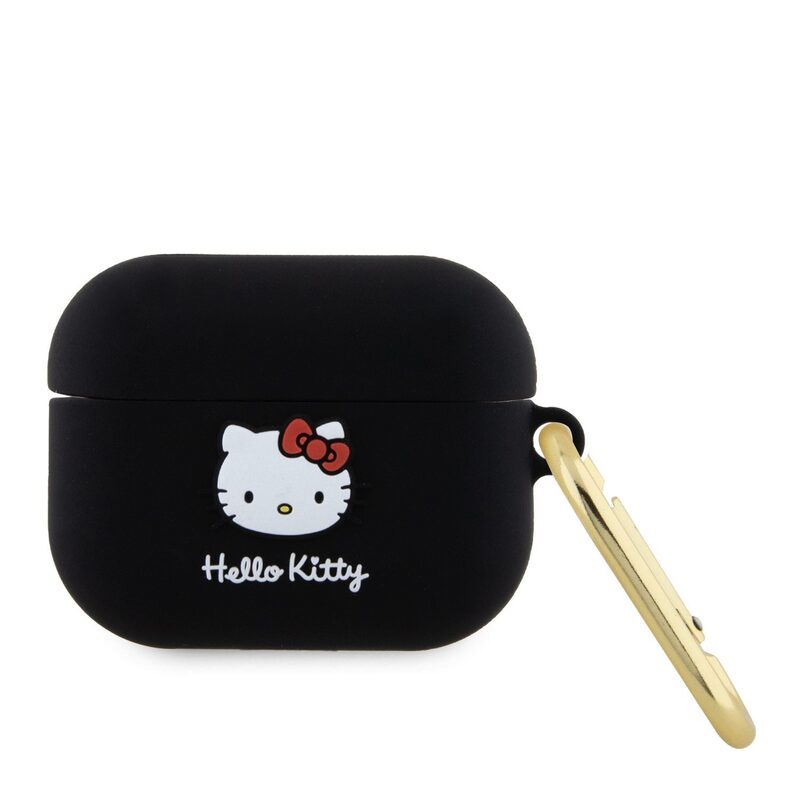 Levně Hello Kitty Liquid Silicone 3D Kitty Head Logo Pouzdro pro AirPods Pro HKAP3DKHSK