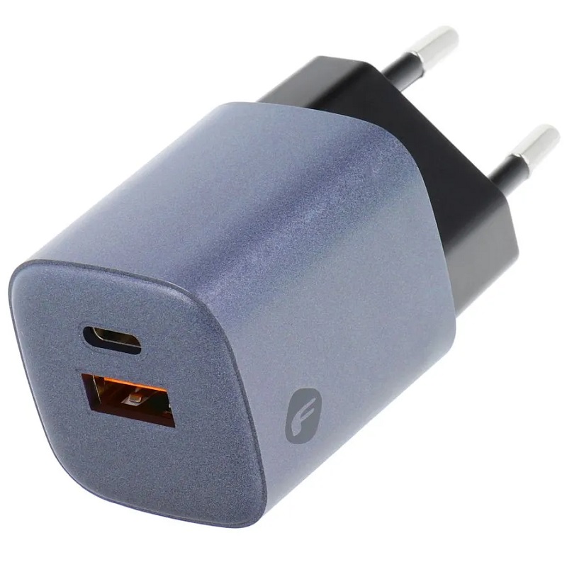 Nabíječka Forcell GaN Dual F-Energy USB-C 33W, USB-A 18W QC 4.0 POWER DELIVERY šedá