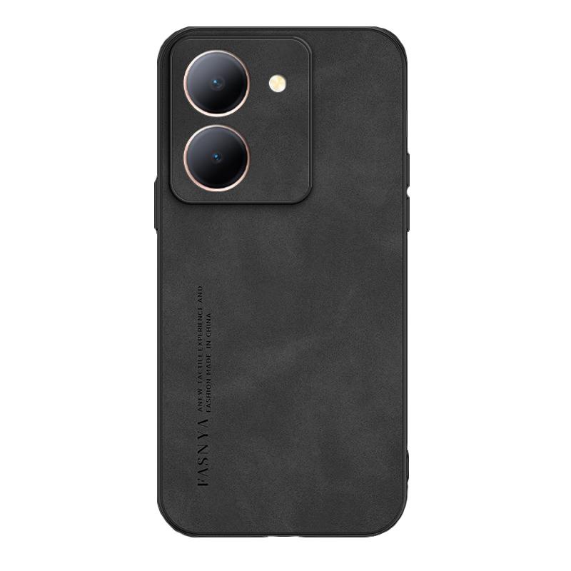 Pouzdro silikon Vivo V40 FANOYA záda broušená PU kůže černé Pouzdro silikon Vivo V40 FANOYA záda broušená PU kůže černé