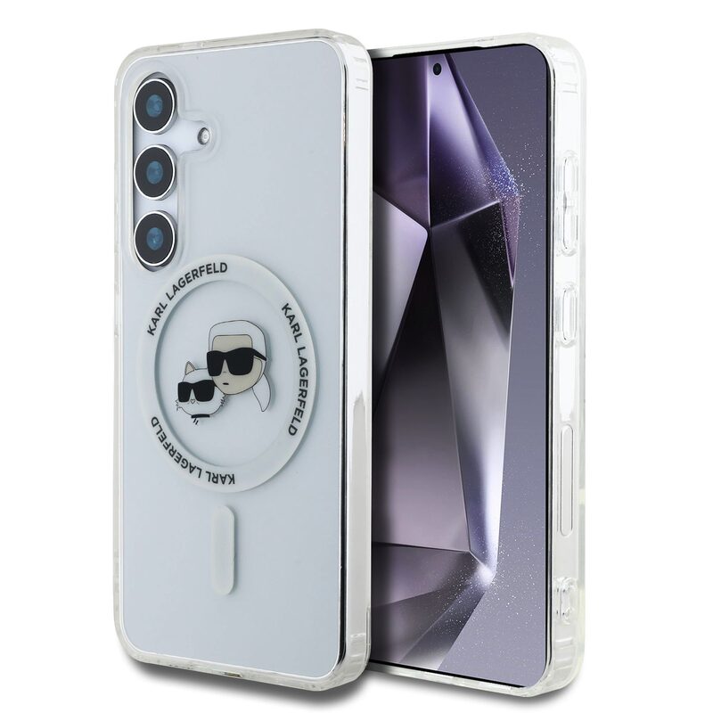 Pouzdro Karl Lagerfeld IML K&CH Heads MagSafe kryt Samsung S931 Galaxy S25 Transparent