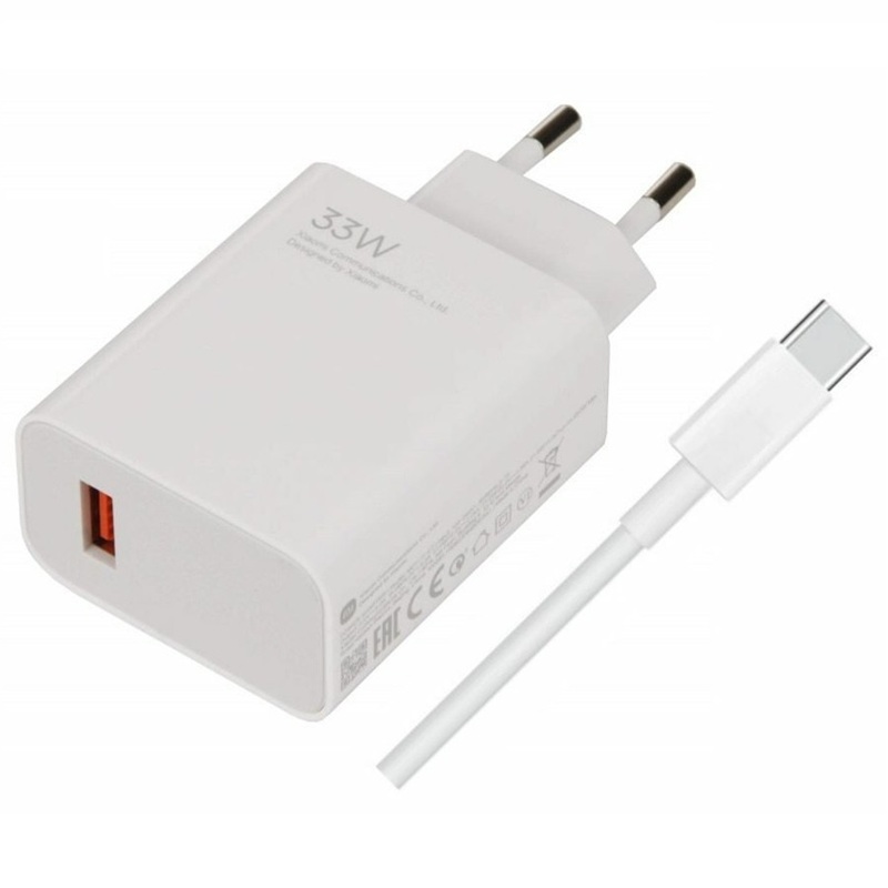 Nabíječka Xiaomi MDY-16-EF USB QC 4.0 33W Turbo cestovní adaptér + USB-C 3A kabel Original (volně)