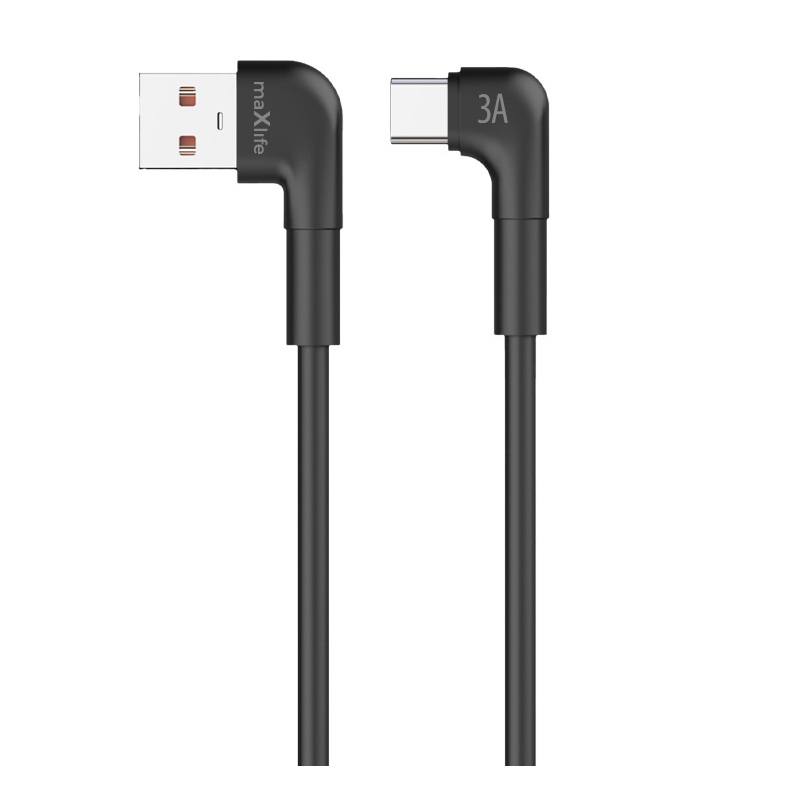 1036336_USB datovy kabel - USB-A to USB-C Maxlife MXUC-09 Fast Charging 3A 2m kolme koncovky cerny.jpg