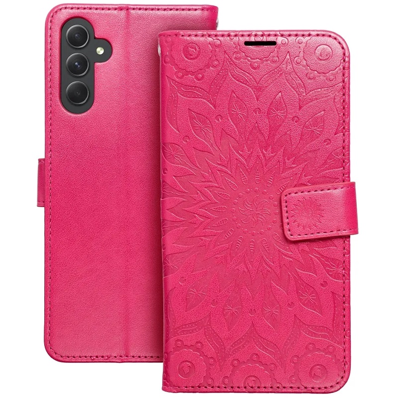 Levně Pouzdro Flip Mezzo Book Samsung A556 Galaxy A55 5G vzor mandala Magenta fialovo červené