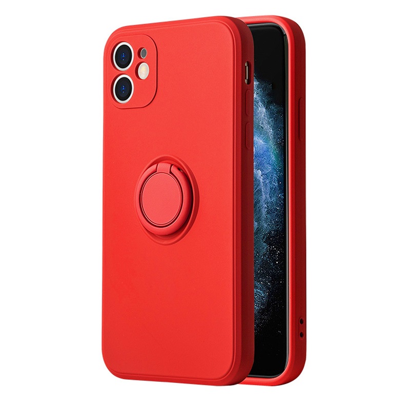 Levně Pouzdro Vennus Silicone Ring s magnetickým úchytem Iphone 12 červené